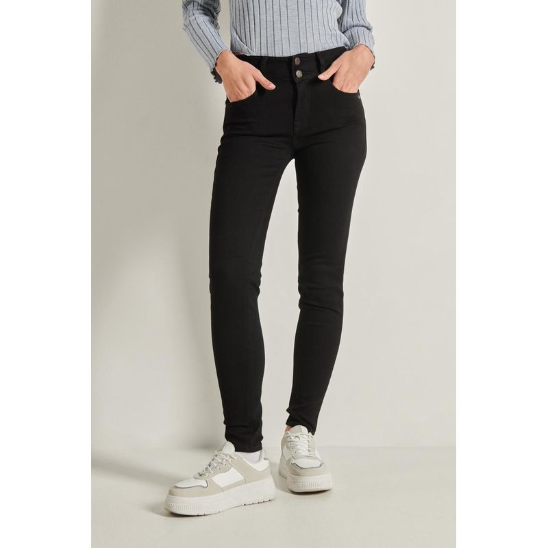 KOAJ - KOAJ Jean push up tiro alto negro con ajuste ceñido y pretina  MUJER