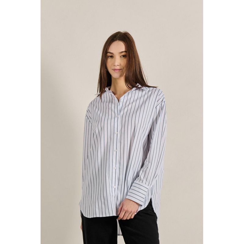 KOAJ - KOAJ Blusa oversize a rayas unicolor con manga larga MUJER