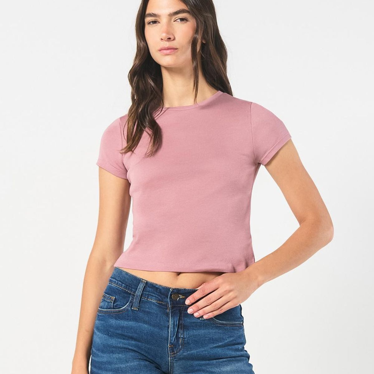 KOAJ - KOAJ Short azul oscuro en jean con dobladillo y tiro medio Short azul oscuro en jean con dobladillo y tiro medio Mujer