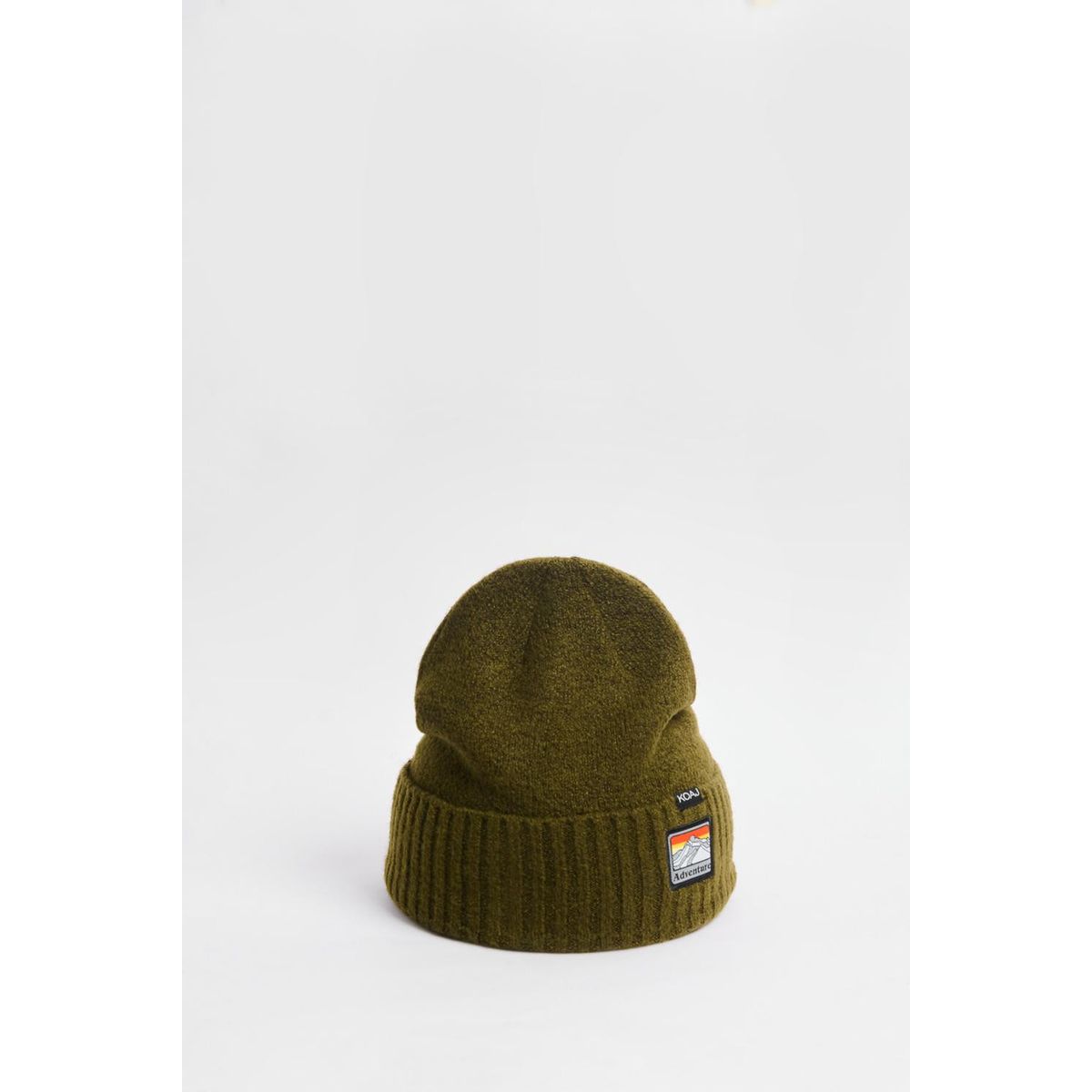 KOAJ - KOAJ Gorro verde oscuro tejido con parche decorativo en fre Hombre