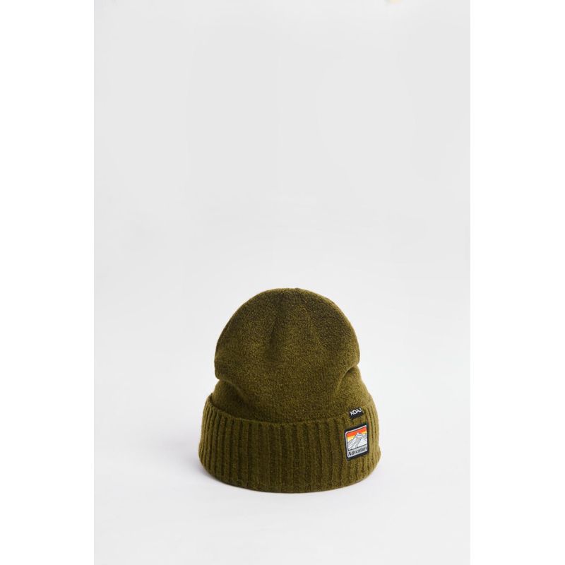 KOAJ - KOAJ Gorro beanie, verde con bordado. HOMBRE