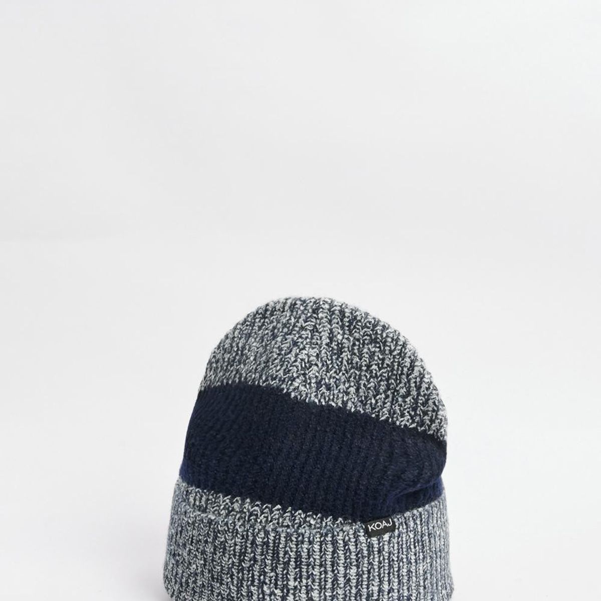 KOAJ - KOAJ Gorro tejido azul oscuro con cortes en contraste Hombre