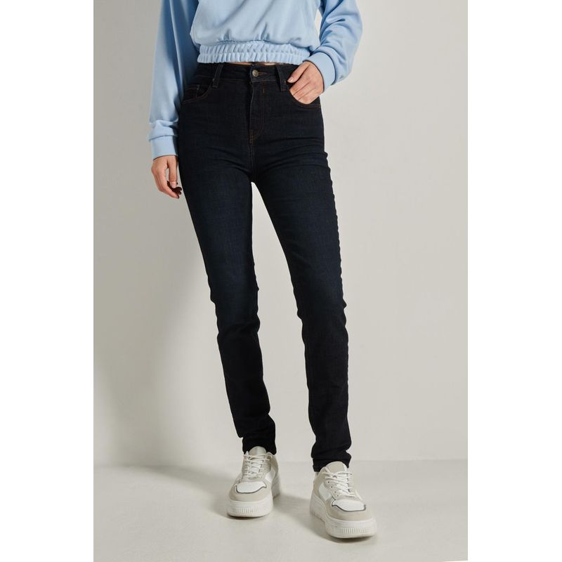 KOAJ - KOAJ Jean azul intenso tipo jegging con tiro alto y costuras v MUJER