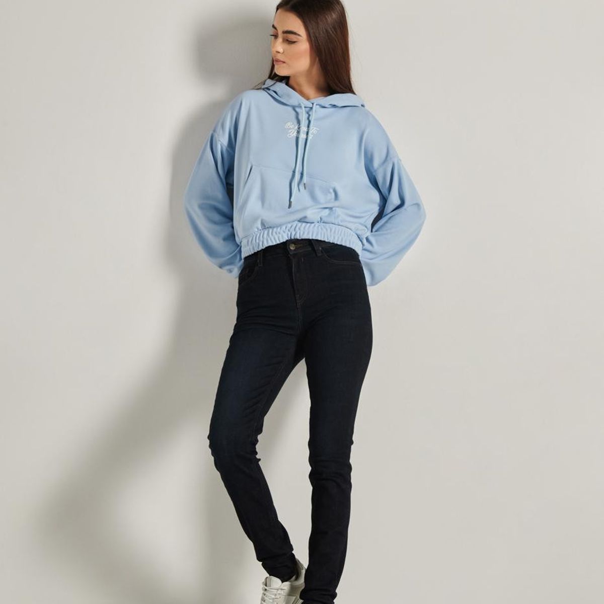 KOAJ - KOAJ Jean azul intenso tipo jegging con tiro alto y costuras Mujer