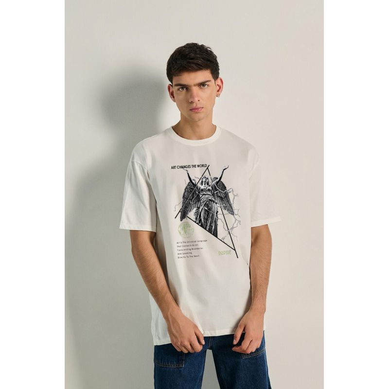 KOAJ - KOAJ Camiseta oversize manga corta de  estatua de ángel HOMBRE