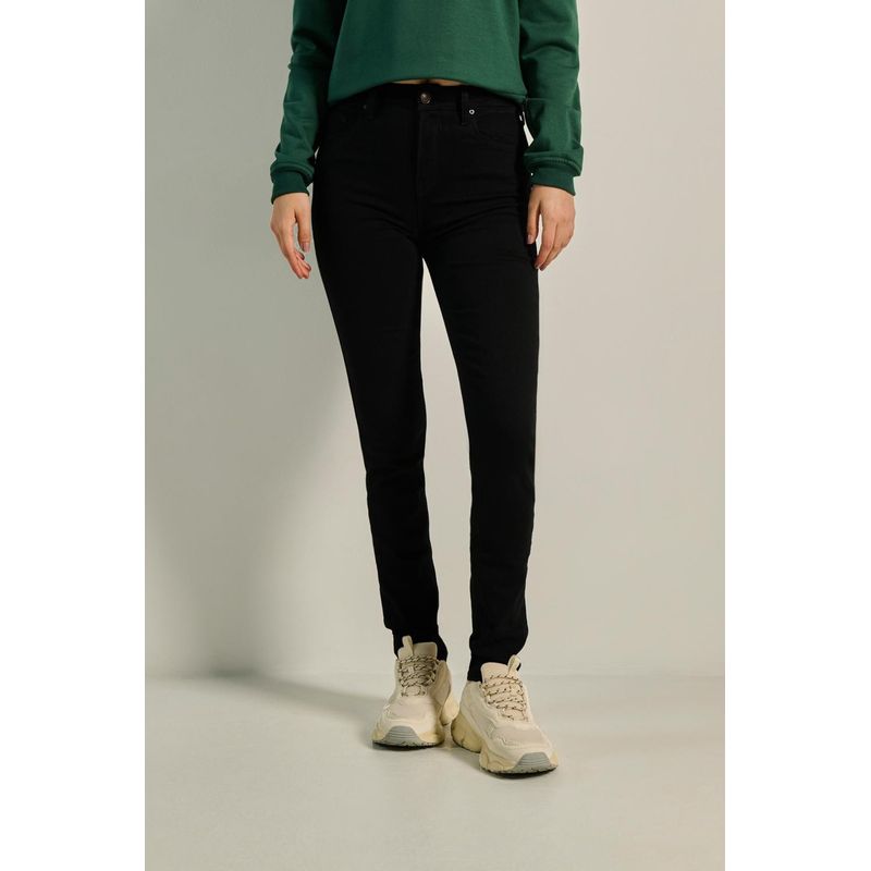 KOAJ Jean negro tipo jegging ajustado con tiro alto y bolsil KOAJ