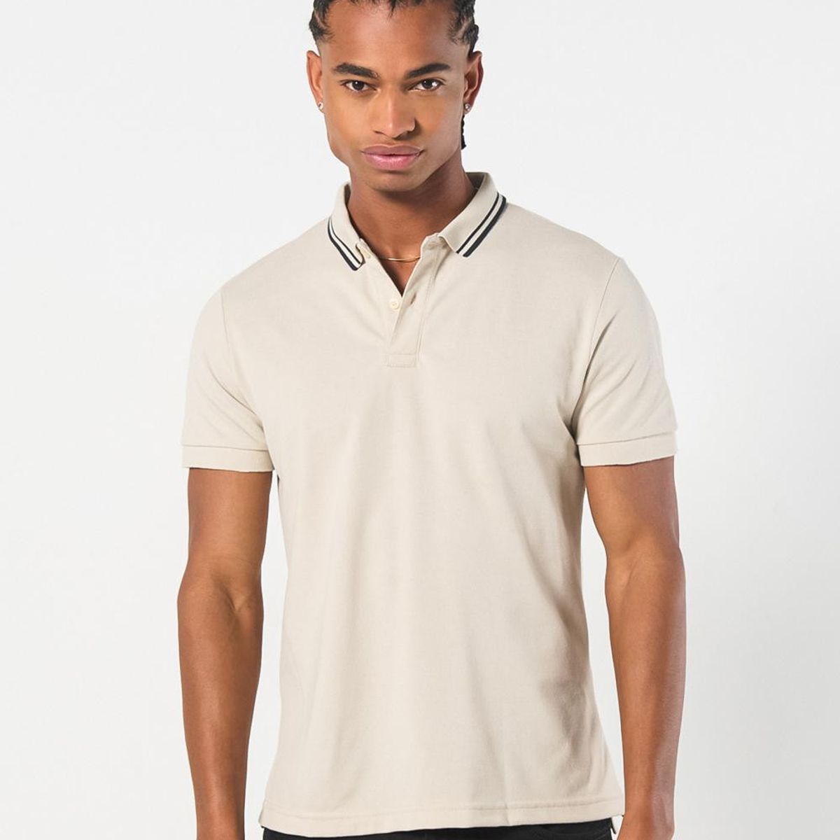 KOAJ - KOAJ Camiseta polo manga corta unicolor con botones Hombre