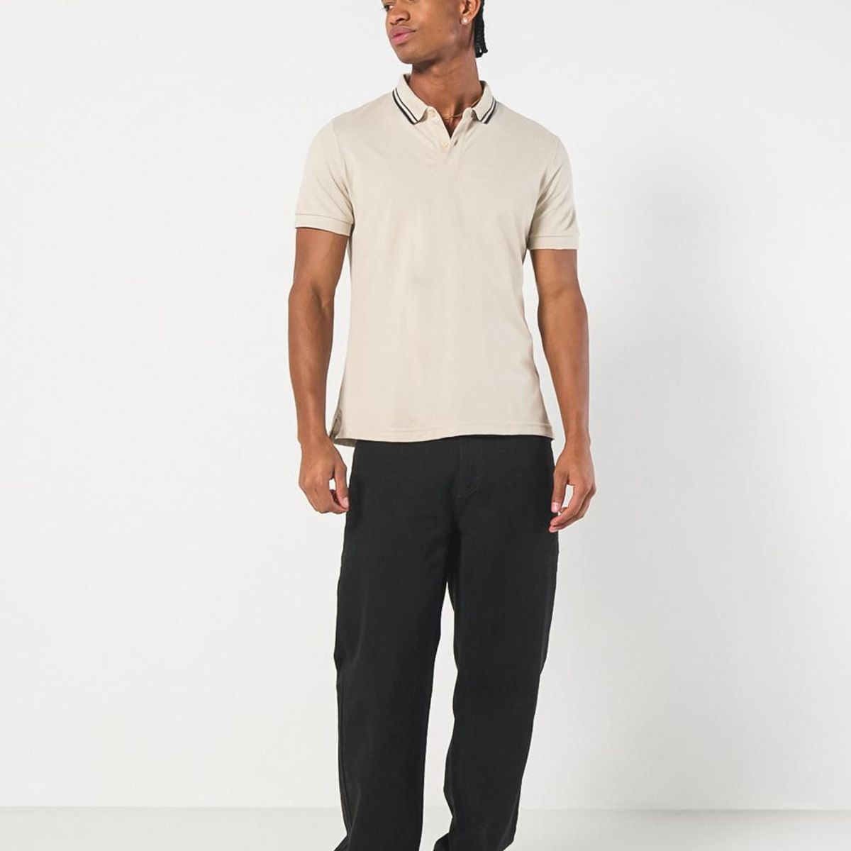 KOAJ - KOAJ Camiseta polo manga corta unicolor con botones Hombre