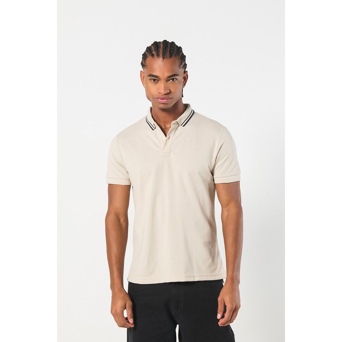 KOAJ - KOAJ Camiseta polo manga corta unicolor con botones Hombre