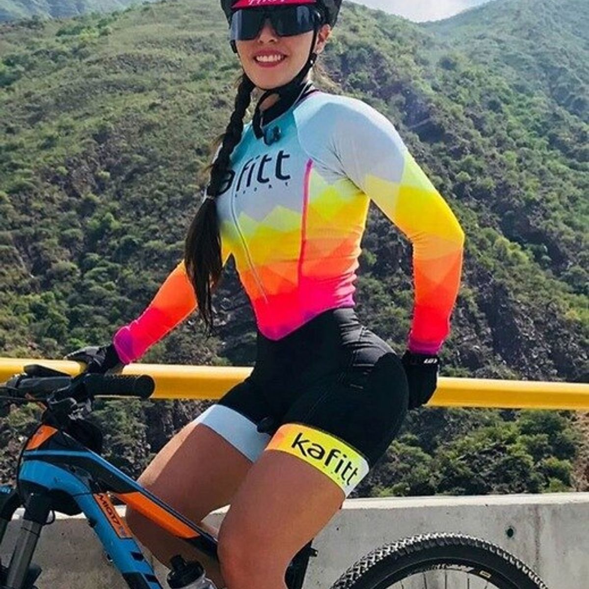 KAABO - Uniforme Ciclismo Dama Enterizo Con Bandana Gel 9d
