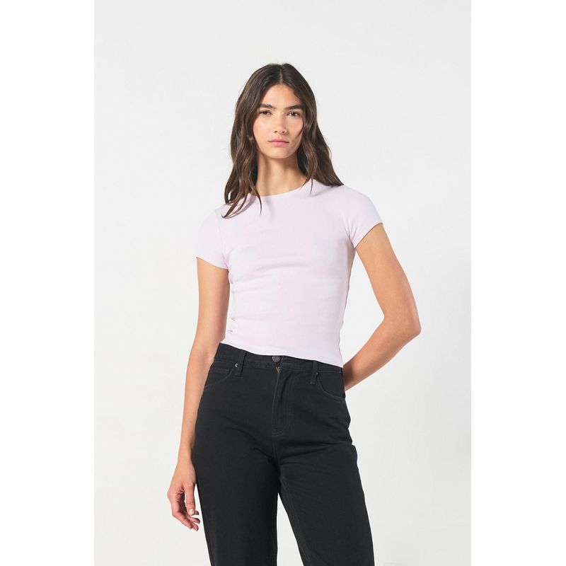 KOAJ - KOAJ Camiseta en rib unicolor ajustada con manga corta MUJER