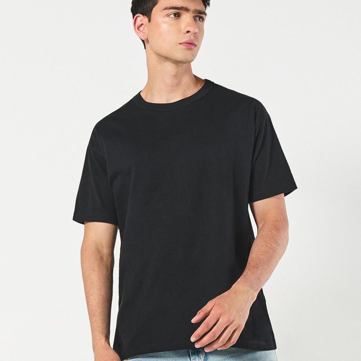 KOAJ - KOAJ Camiseta unicolor hombro rodado con cuello redondo Hombre