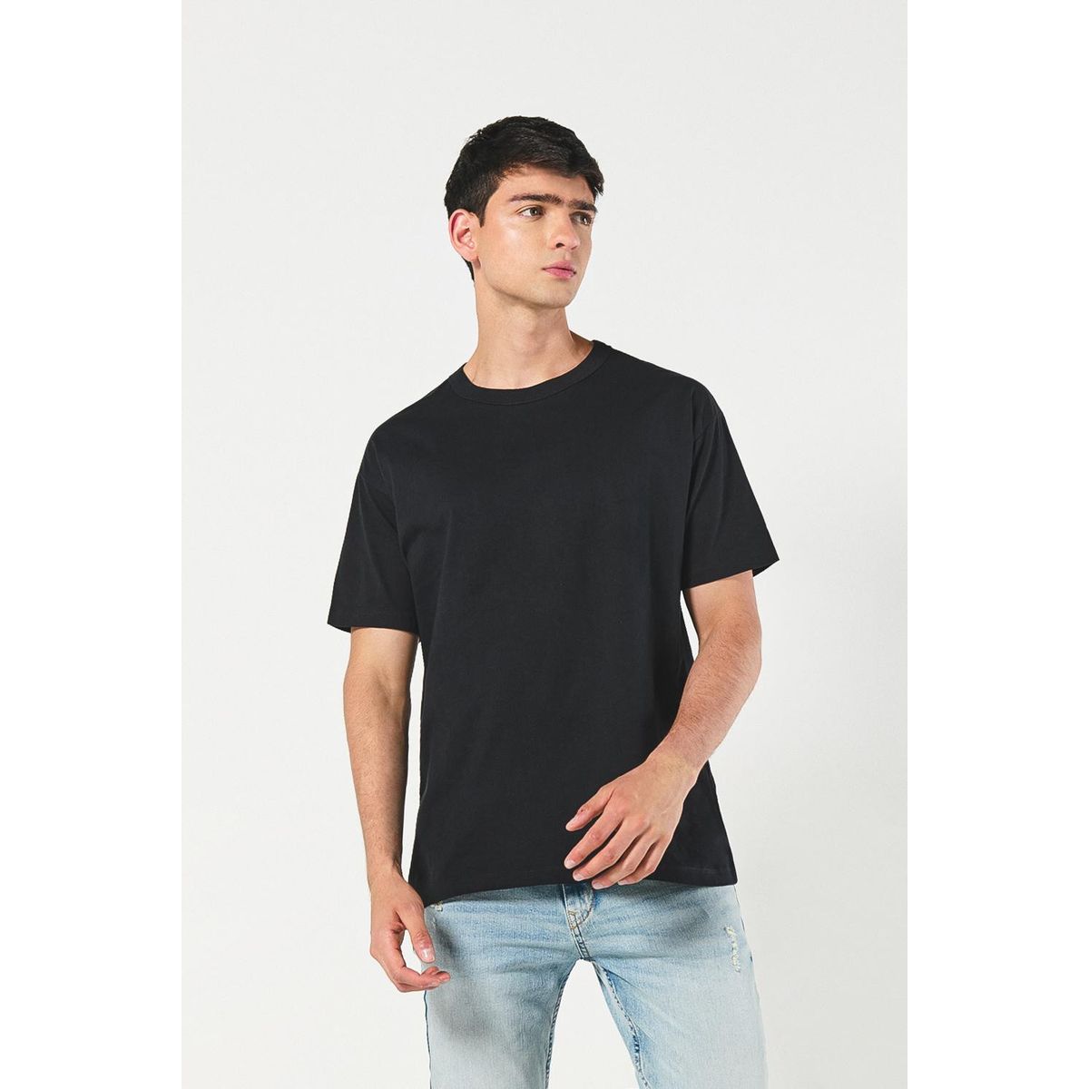 KOAJ - KOAJ Camiseta unicolor hombro rodado con cuello redondo Hombre