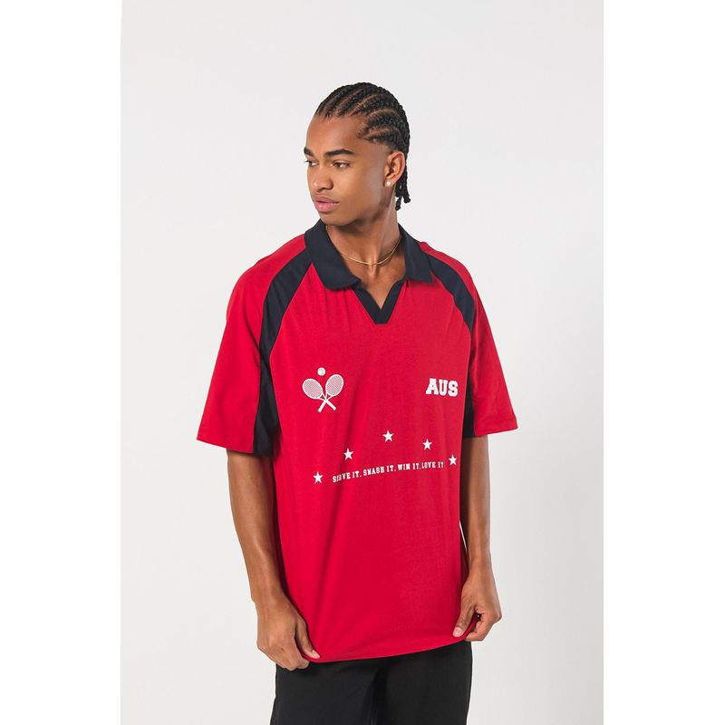 KOAJ - KOAJ Camiseta oversize para hombre tipo polo manga corta HOMBRE
