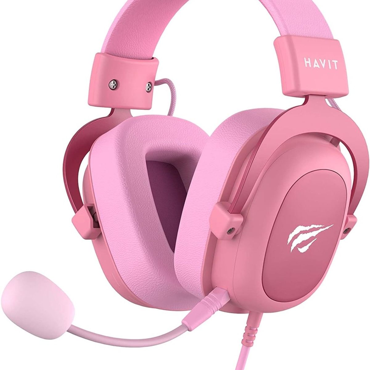 ZER - DIADEMA AUDIFONOS GAMER ROSADO WAIFU SONIDO BASS MICROFONO DESMONTABLE