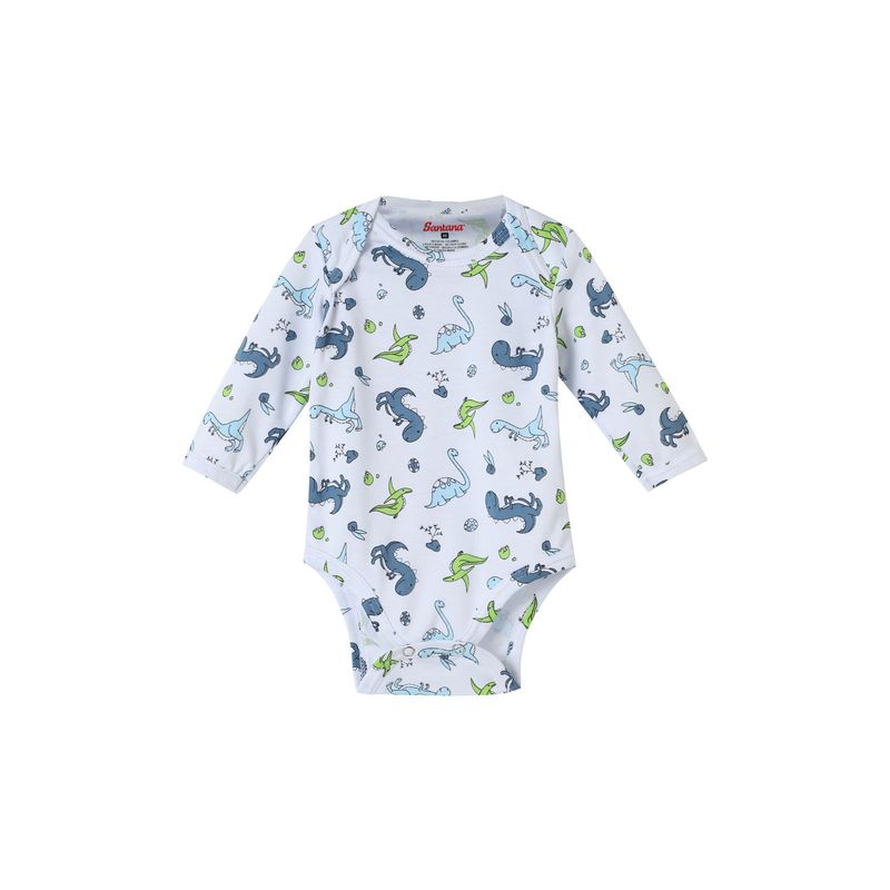 SANTANA - Body Bebé Manga Larga Niño Azul Petróleo