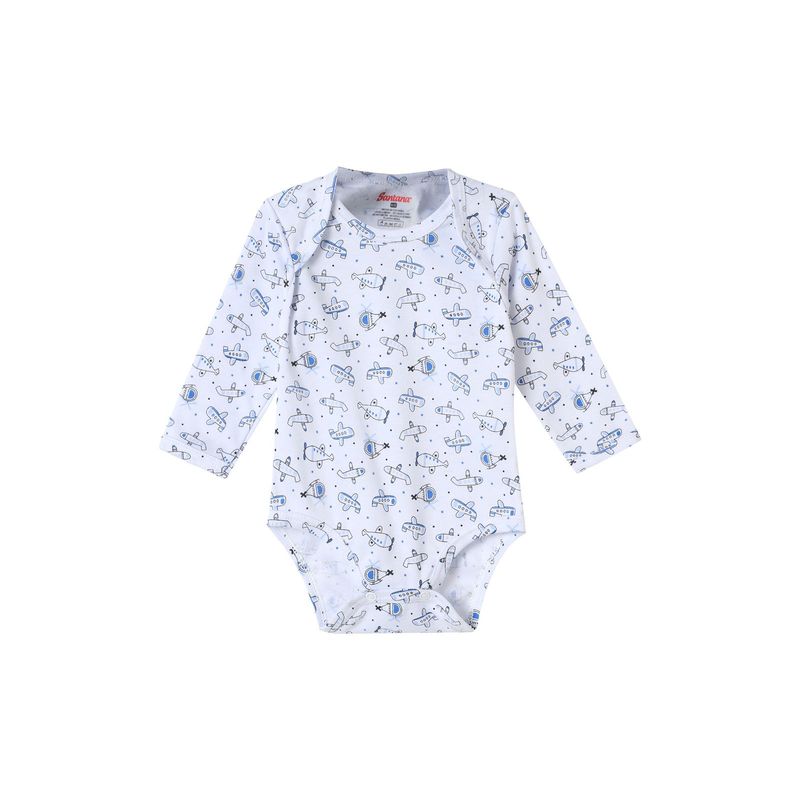 SANTANA - Body Bebé Manga Larga Niño Azul Rey Medio