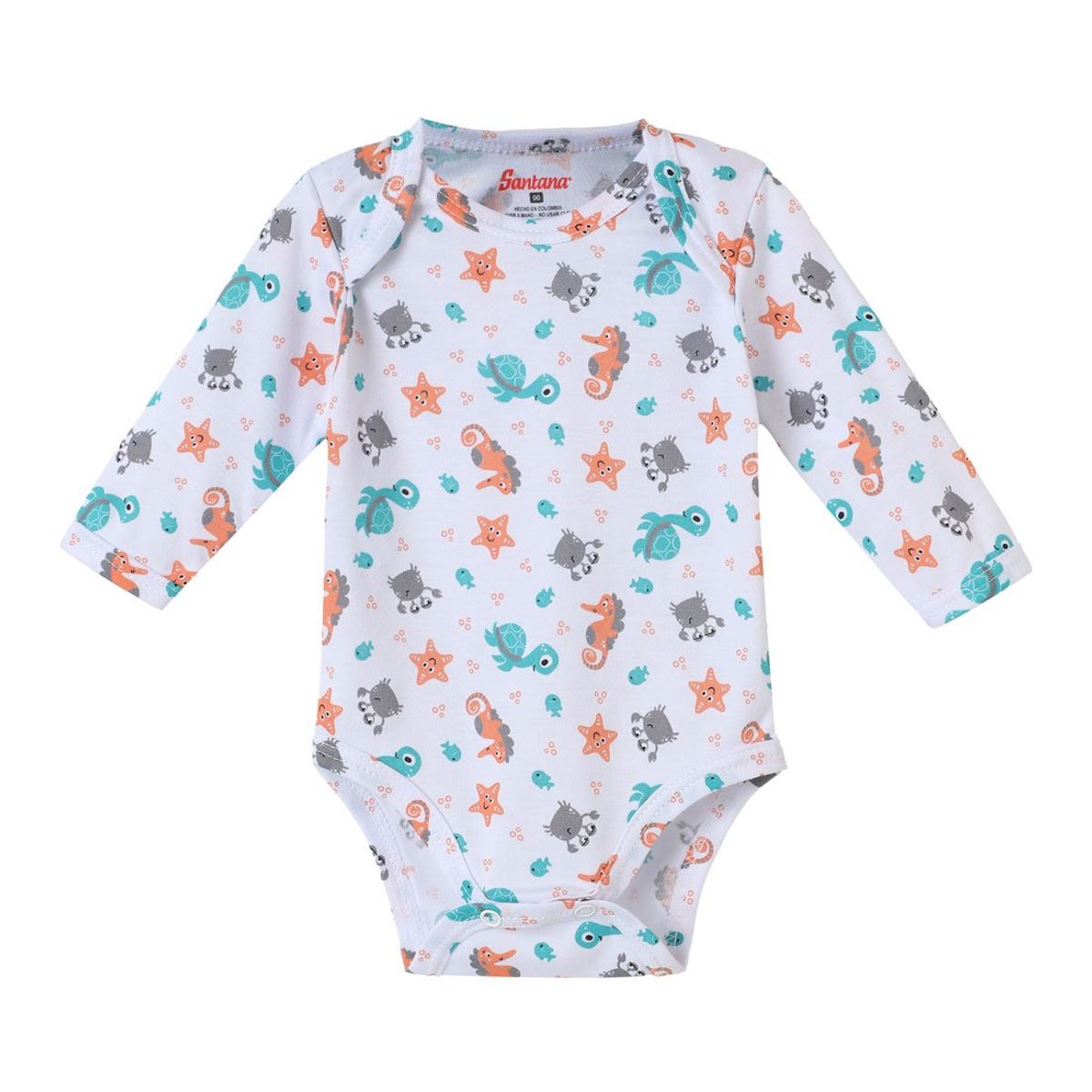 SANTANA - Body Bebé Manga Larga Niño Verde Menta Oscuro