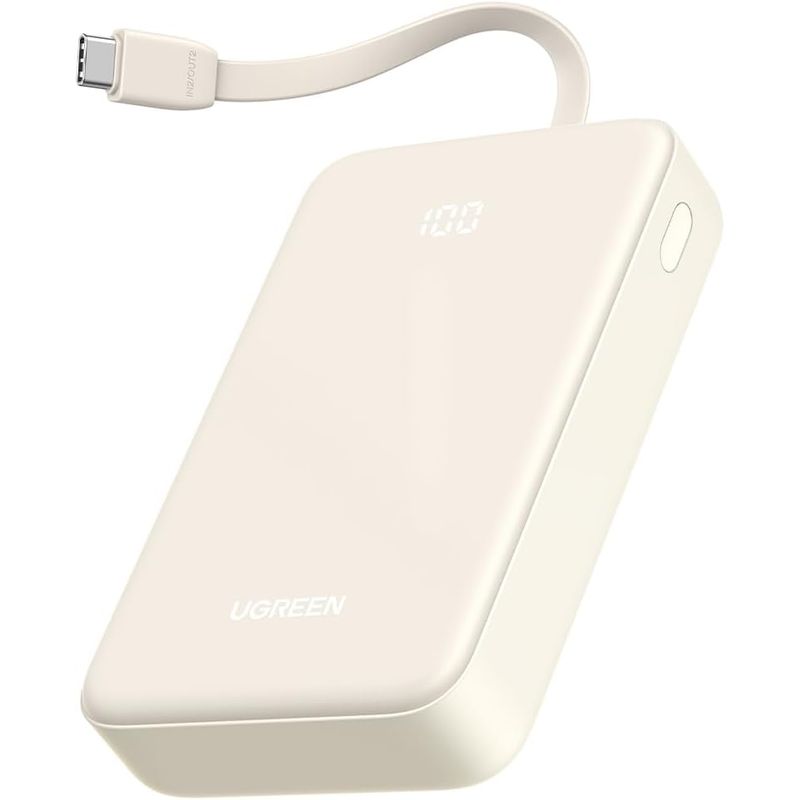 UGREEN - Batería externa Portatil de 20000mAh PD 20W con cable USB-C integrado