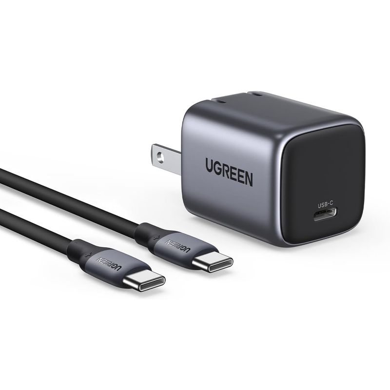 UGREEN - Cargador rápido GaN de 30W US gris espacial