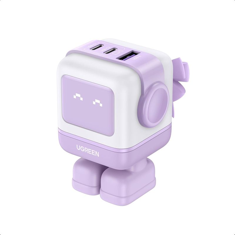 UGREEN - Cargador rápido GaN Uno RG de 65W con 3 puertos (morado)