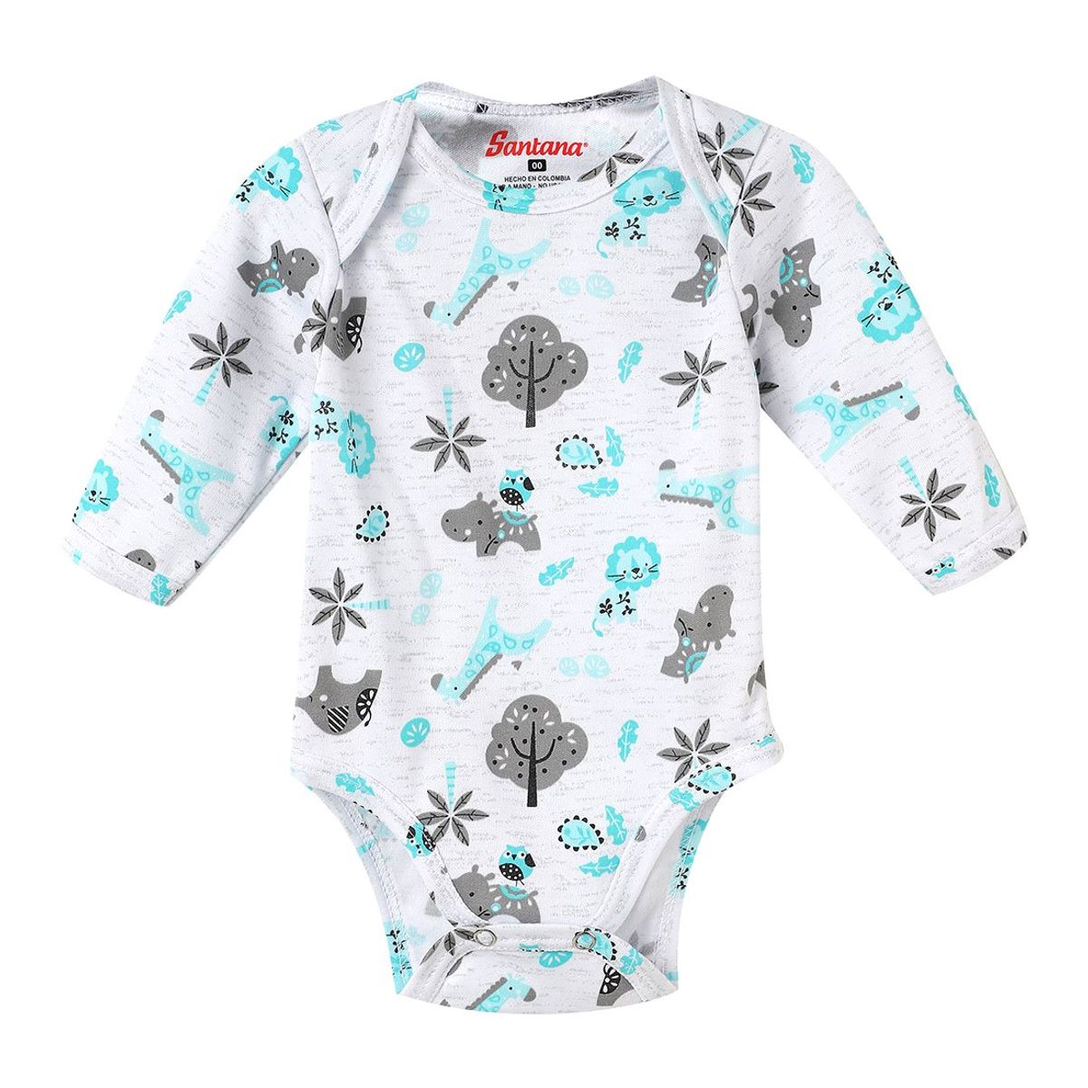 SANTANA - Body Bebé Manga Larga Niño Verde Mar