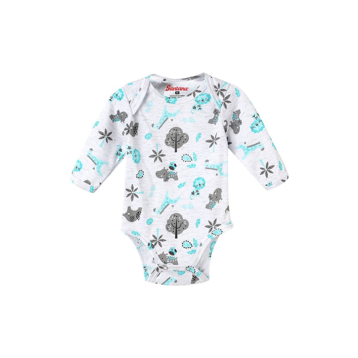 SANTANA - Body Bebé Manga Larga Niño Verde Mar