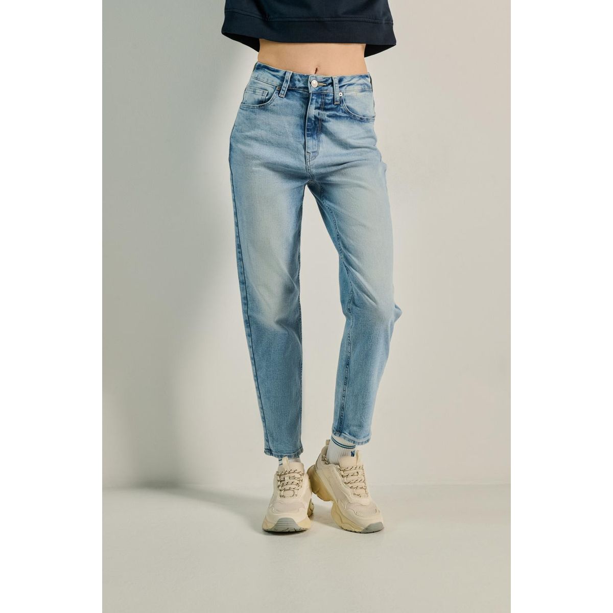 KOAJ - KOAJ Jean mom fit tiro super alto Mujer
