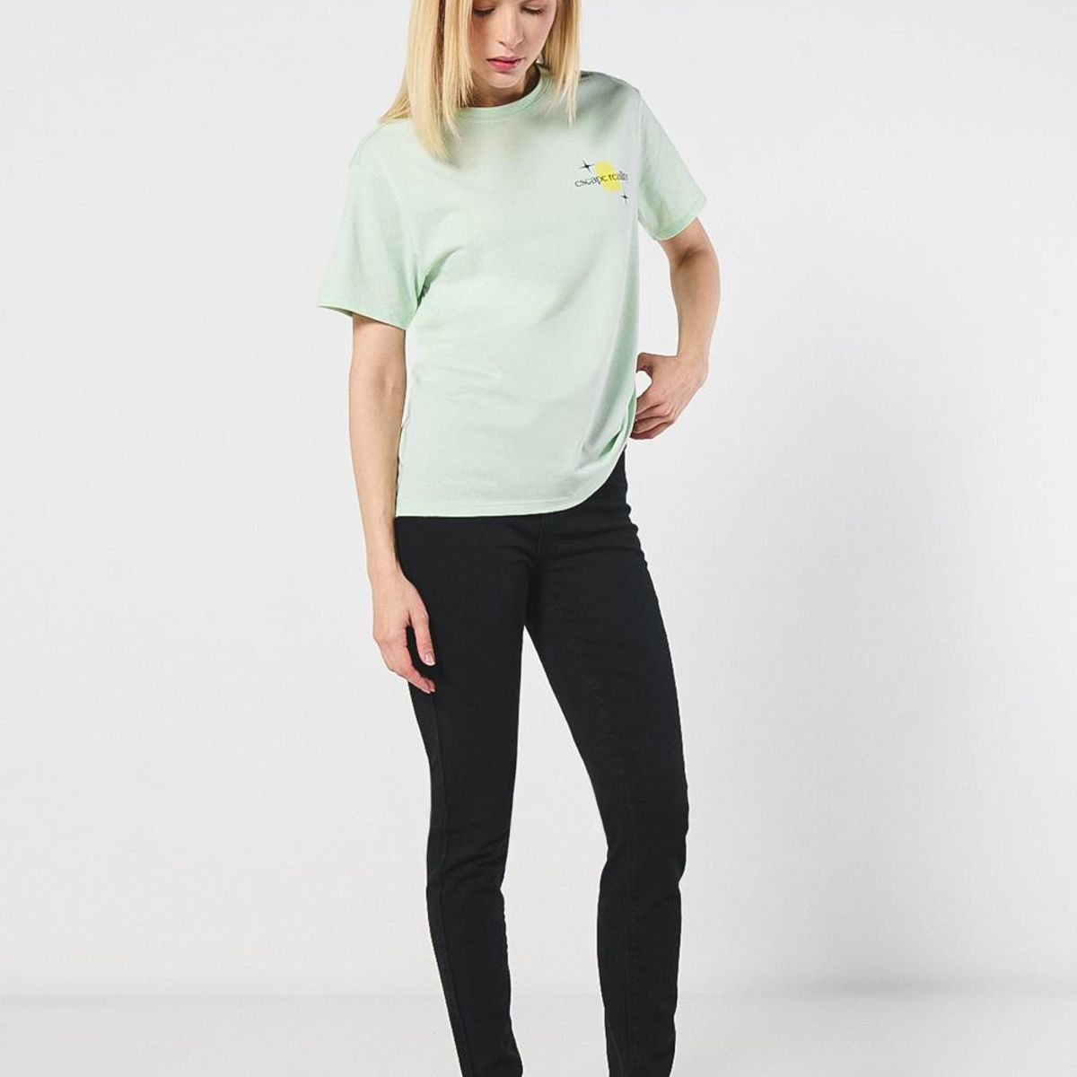 KOAJ - KOAJ Jean jegging negro con cierre de cremallera y tiro alto Mujer