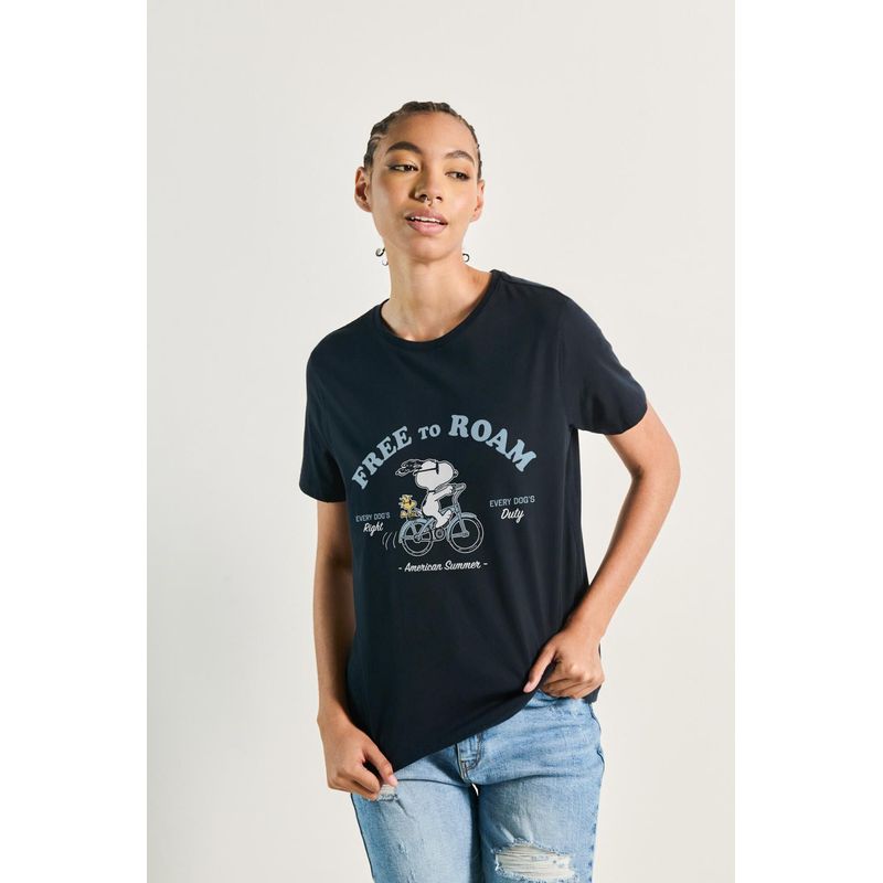 KOAJ - KOAJ Camiseta manga corta para mujer en tono unicolor, elabora MUJER