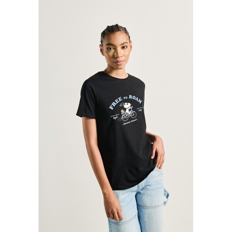 KOAJ - KOAJ Camiseta manga corta para mujer en tono unicolor, elabora MUJER
