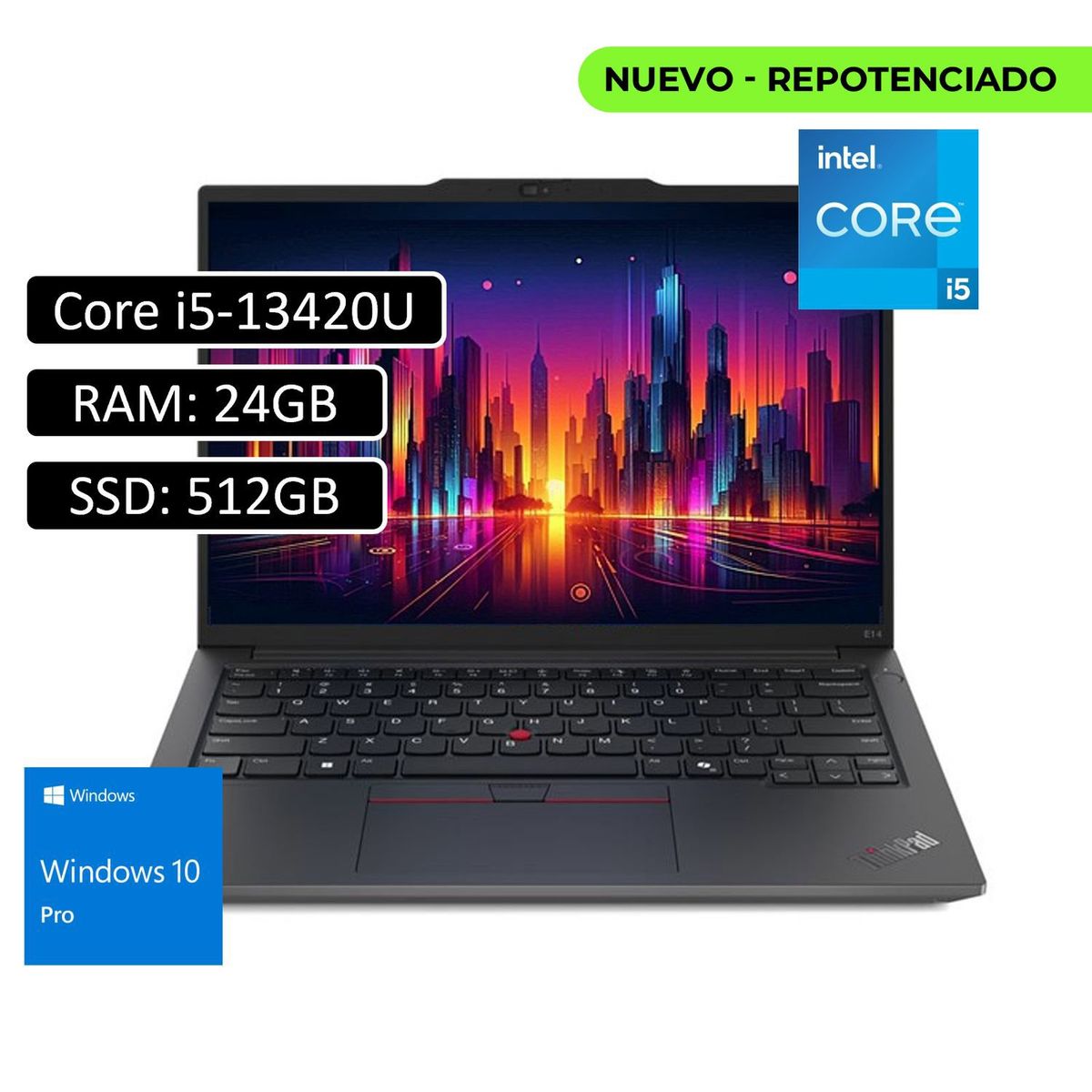 LENOVO - PORTATIL LENOVO ThinkPad E14 Intel Core i5-13420U RAM 24GB SSD 512GB14 Win11 PRO