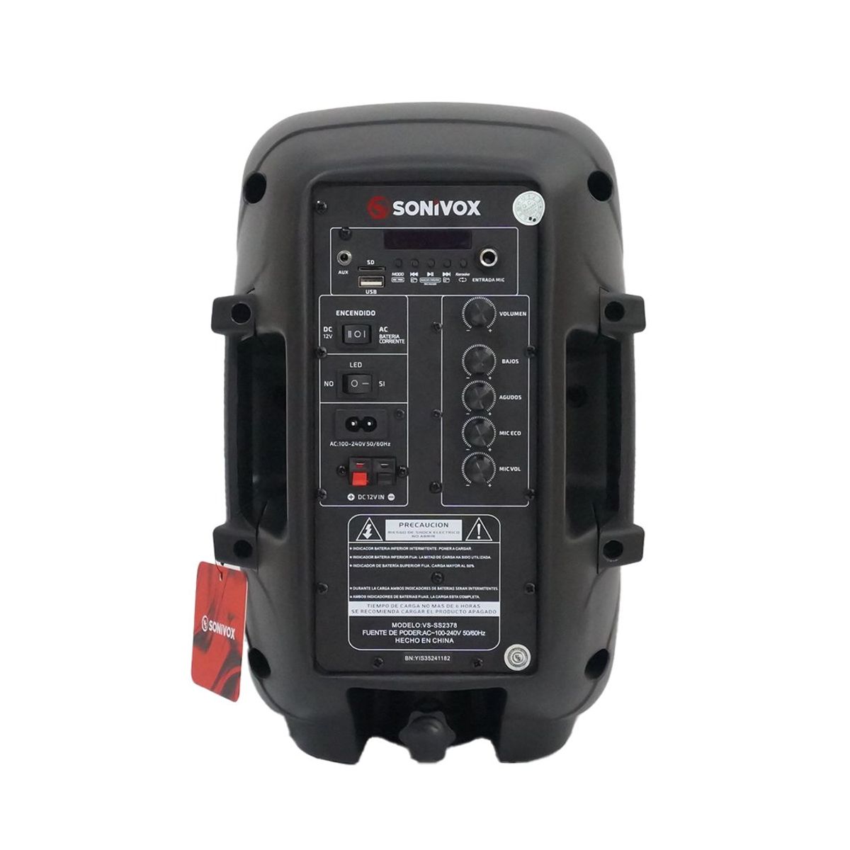 SONIVOX - Cabina Profesional Recargable Parlante BT Sonivox VS-SS2378