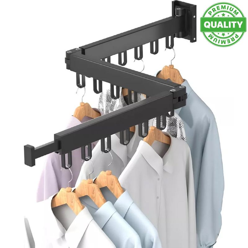 ONE PIXEL - Tendedero De Ropa Plegable Ajustable Negro ONE PIXEL