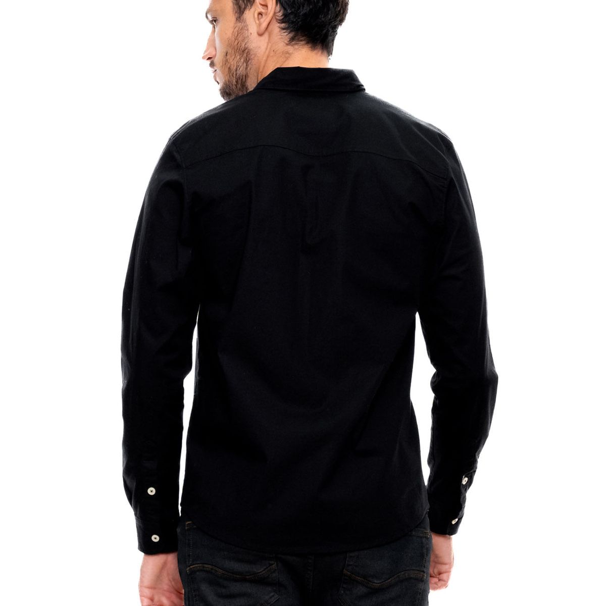 COLOR BLUE - Camisa Manga Larga Unicolor Logo