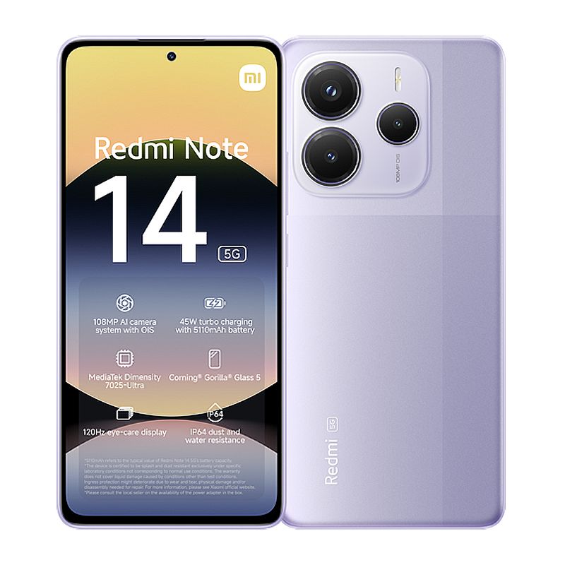 XIAOMI - Celular Xiaomi Redmi Note 14 5G 256GB 8GB RAM Púrpura