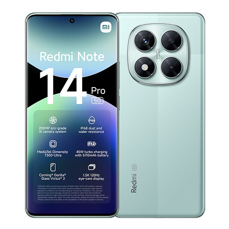 XIAOMI - Celular Xiaomi Redmi Note 14 PRO 5G 256GB 8GB RAM Verde