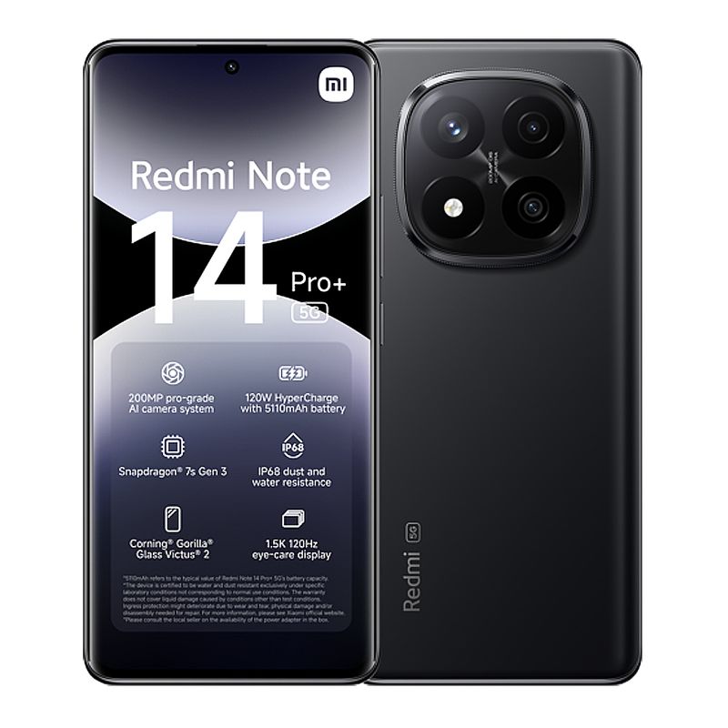 XIAOMI - Celular Xiaomi Redmi Note 14 PRO PLUS 5G 256GB 8GB RAM Negro