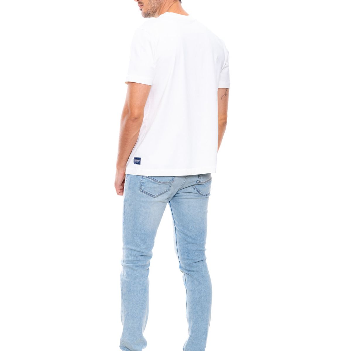 COLOR BLUE - Camiseta Manga Corta Con Estampado En Frente