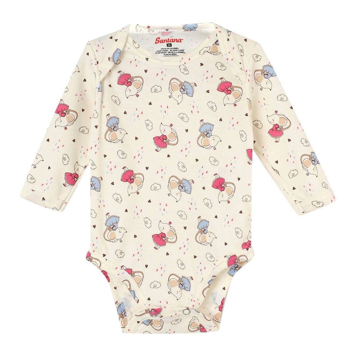 SANTANA - Body Bebé Manga Larga Niña Añil