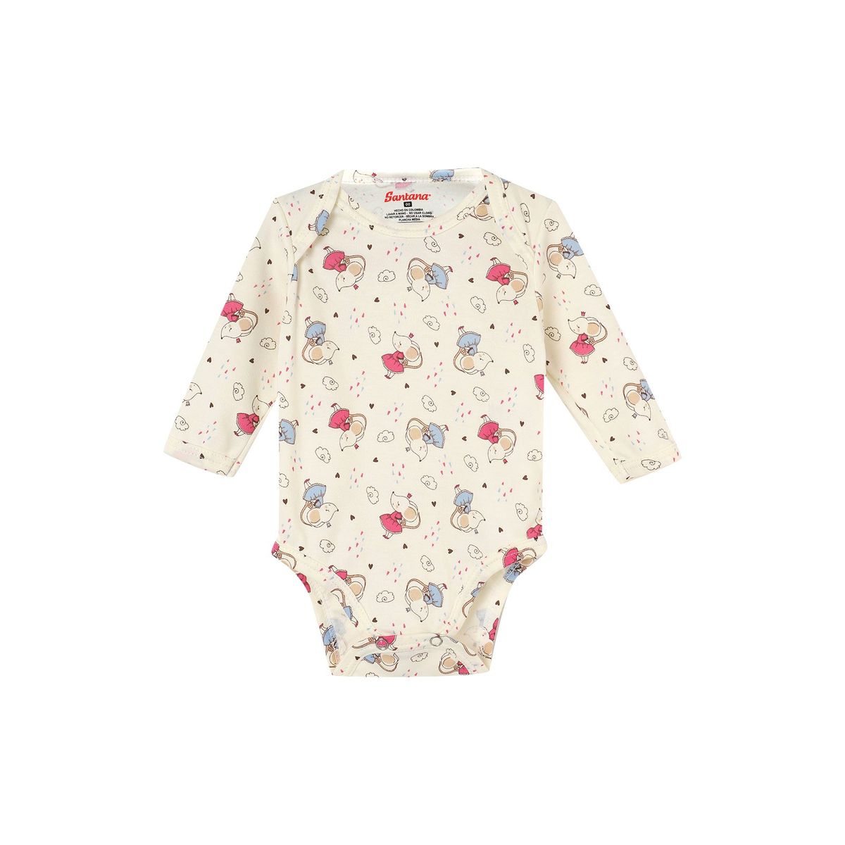 SANTANA - Body Bebé Manga Larga Niña Añil