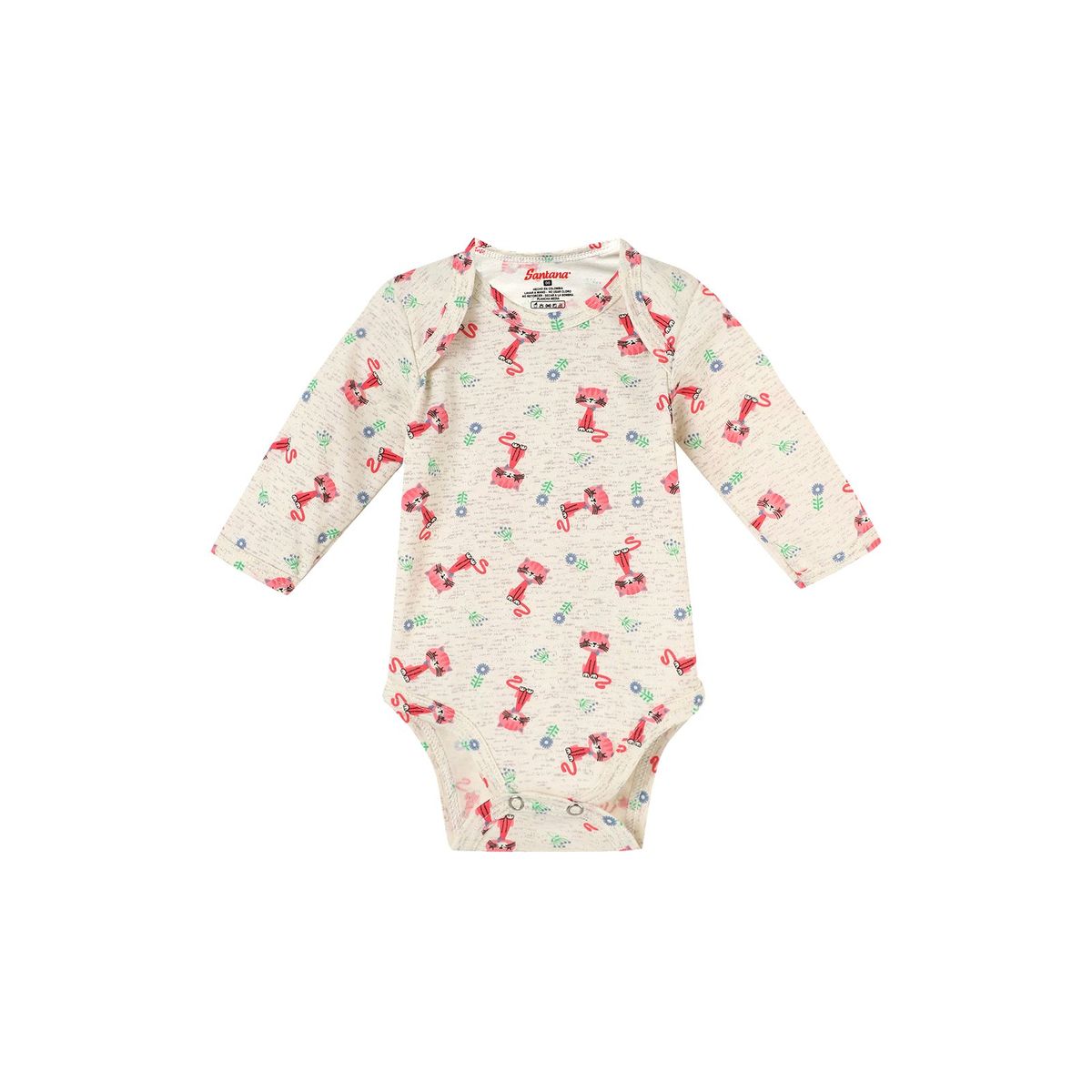 SANTANA - Body Bebé Manga Larga Niña Coral