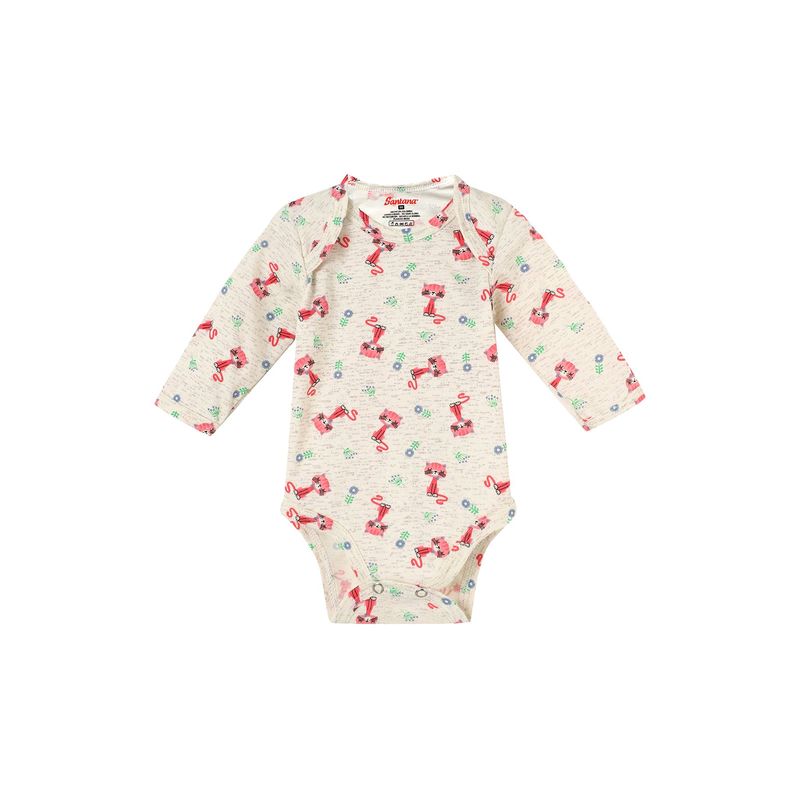 SANTANA - Body Bebé Manga Larga Niña Coral