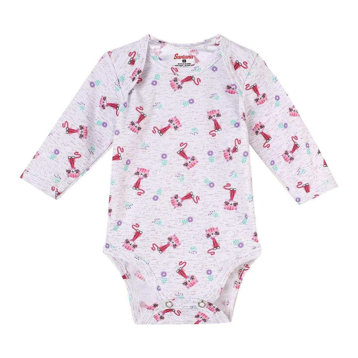 SANTANA - Body Bebé Manga Larga Niña Fucsia