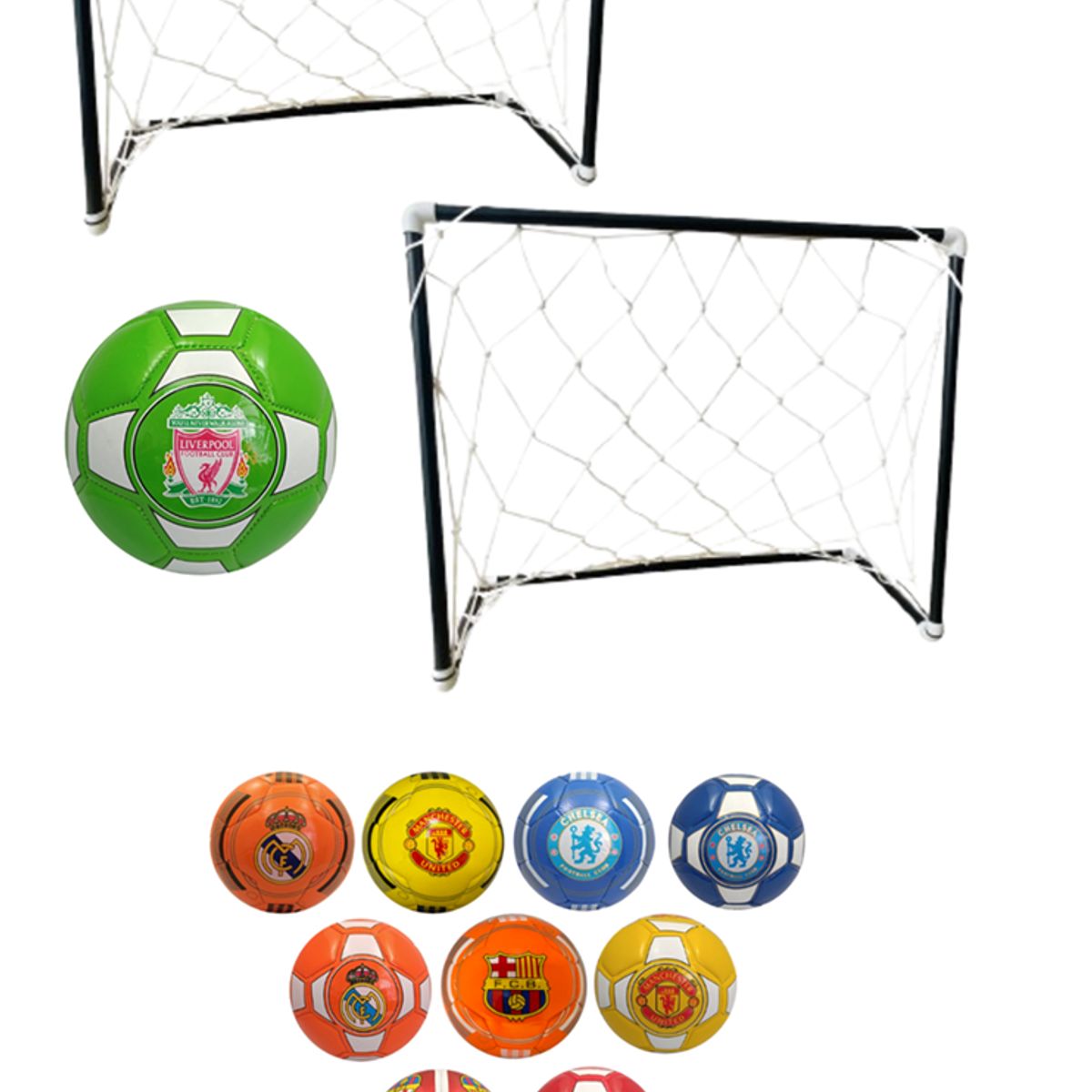 GENERICO - Cancha Fútbol, 2 Arcos + 2 Mallas, + Balón, Diversion niños