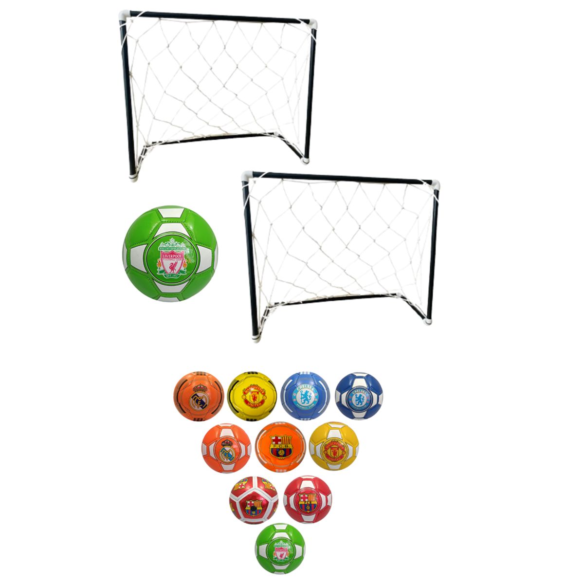 GENERICO - Cancha Fútbol, 2 Arcos + 2 Mallas, + Balón, Diversion niños