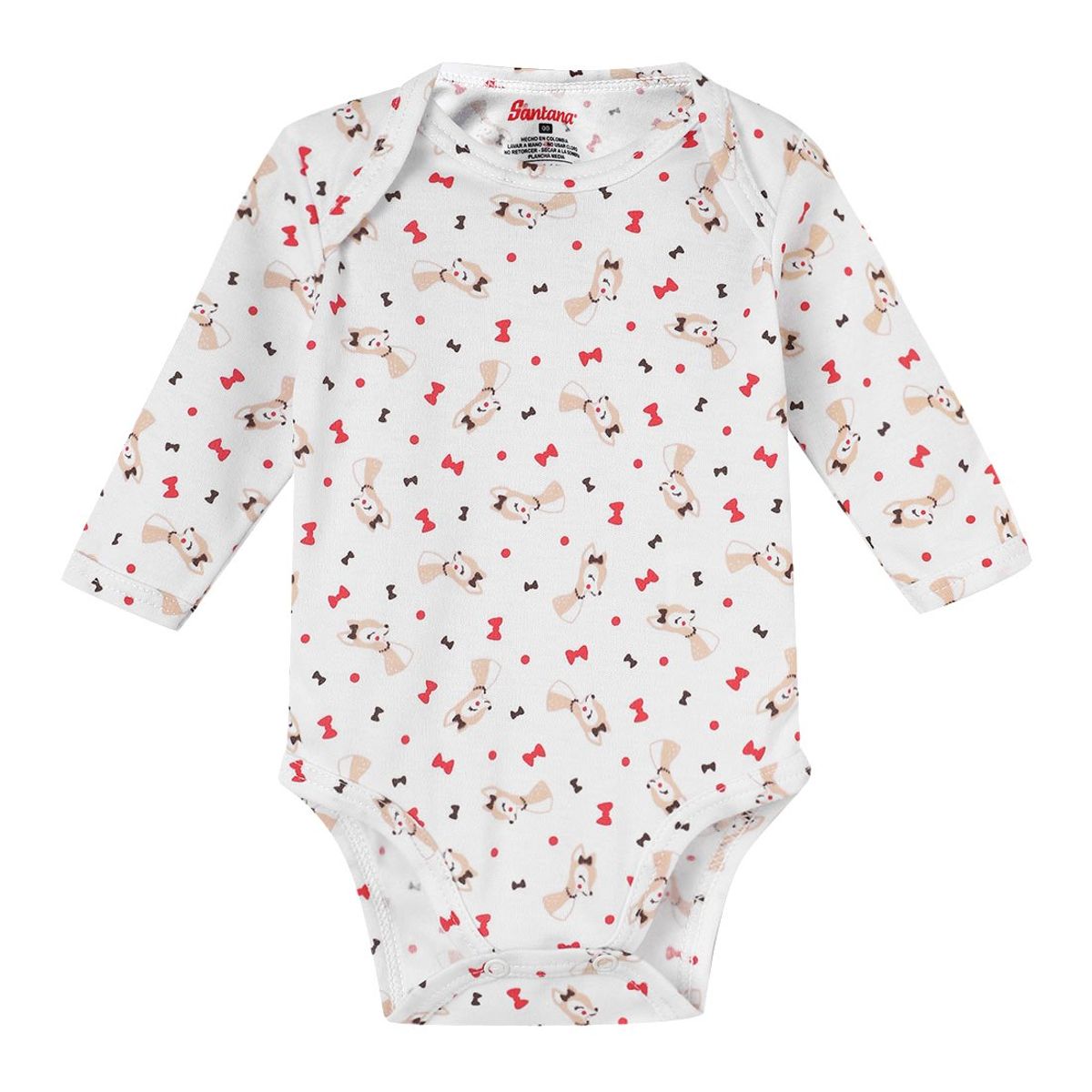 SANTANA - Body Bebé Manga Larga Niña Rojo Medio