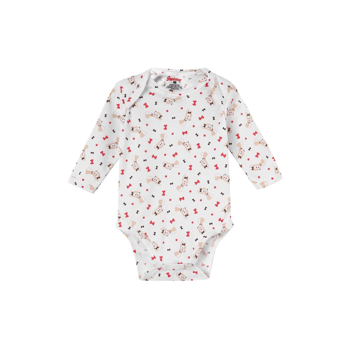 SANTANA - Body Bebé Manga Larga Niña Rojo Medio