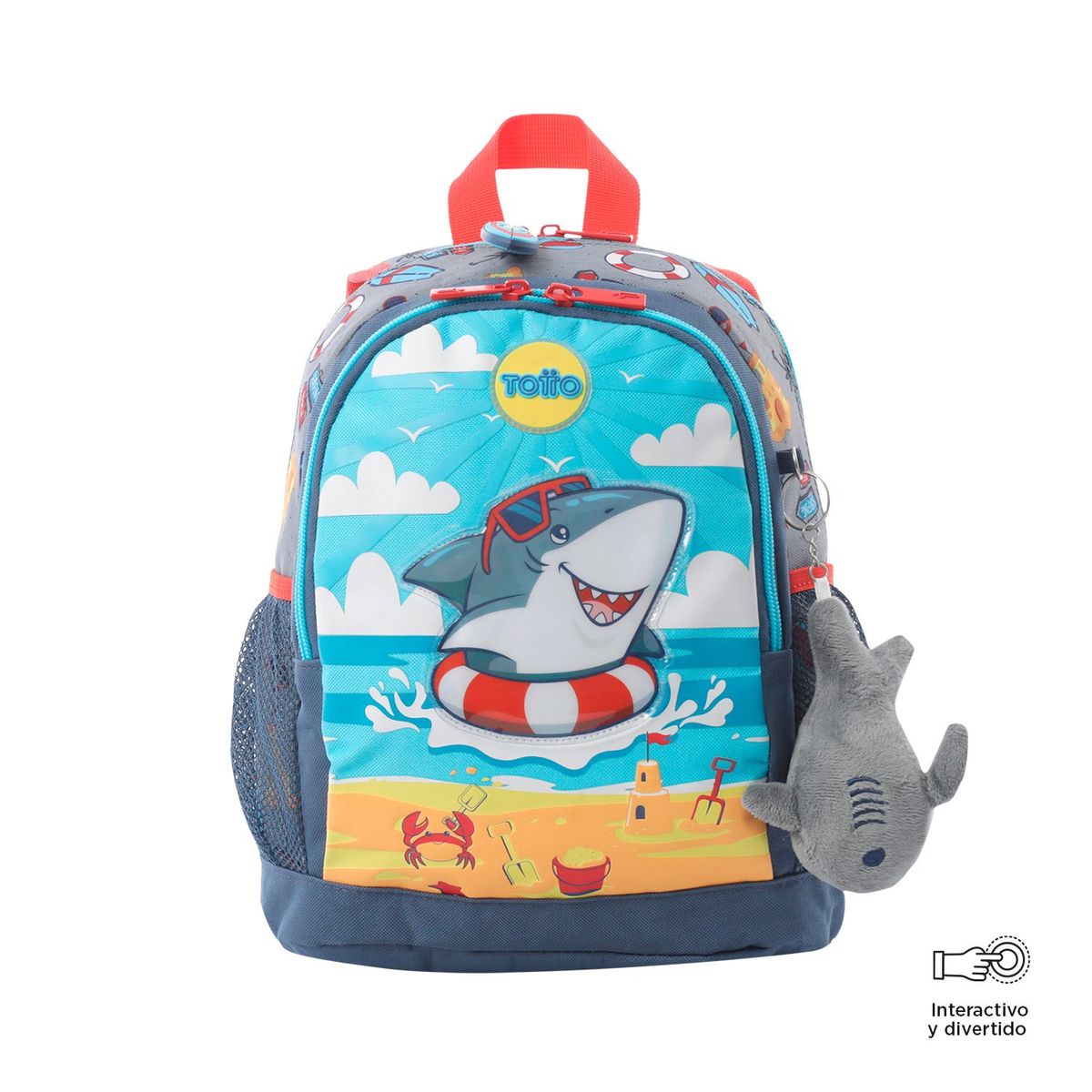 TOTTO - Morral para Niño Little Surfer Pequeño Gris