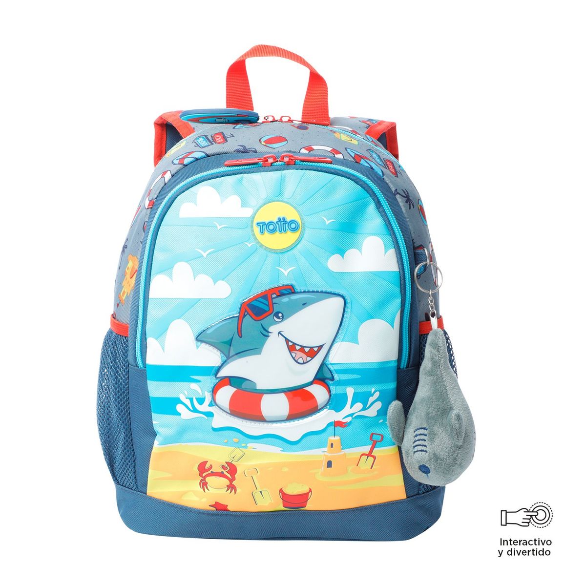 TOTTO - Morral para Niño Little Surfer Mediano Gris